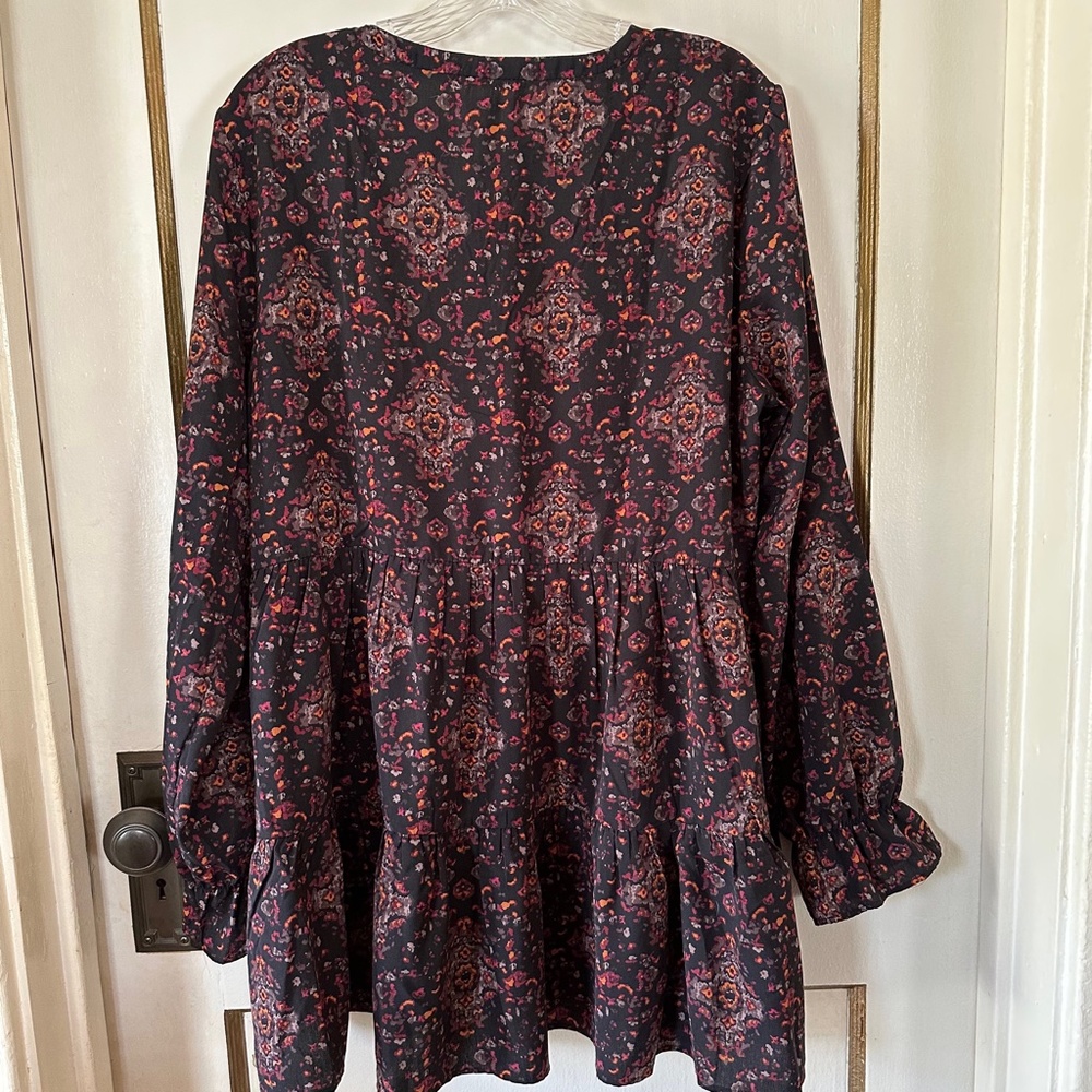 Black Boho Print Tunic - Picture 5 of 8
